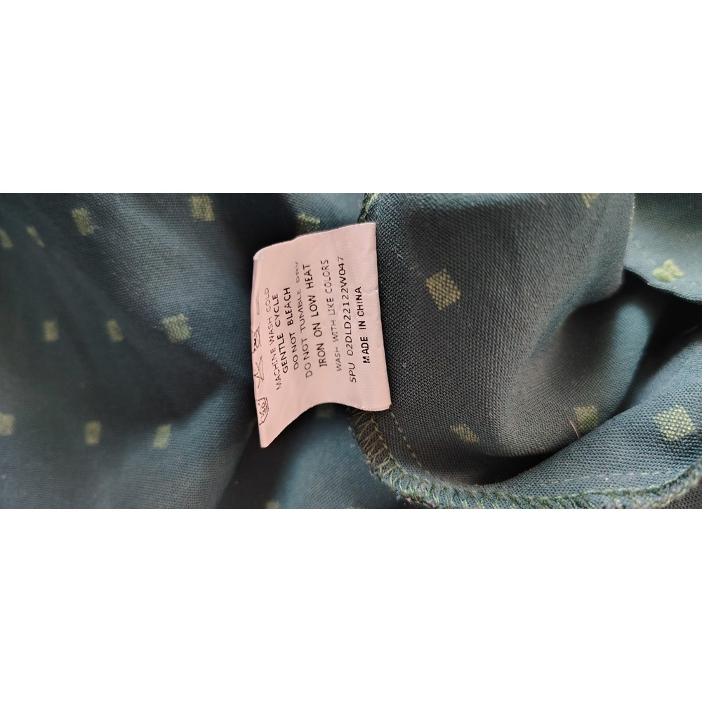 Bloomchick 22-24 Raised Embroidered Print Pocket Layered Hem Dress Green Pockets - Picture 5 of 11